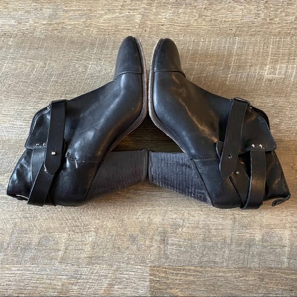 Rag & Bone Harrow Black‎ Leather Ankle Boots Sz 40 - Picture 3 of 16